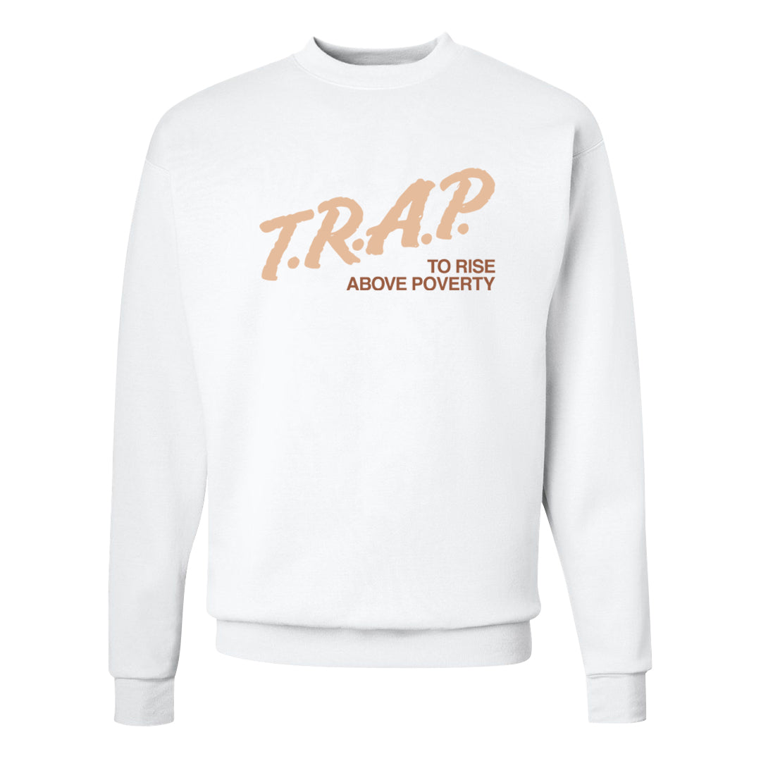 Light Armory Blue Low Dunks Crewneck Sweatshirt | Trap To Rise Above Poverty, White