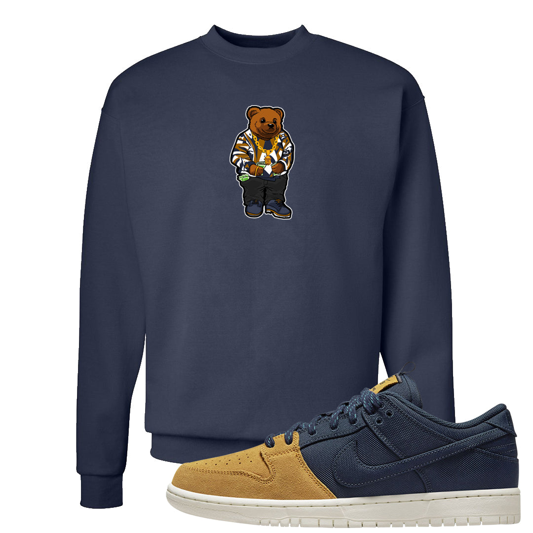 Midnight Navy Ochre Low Dunks Crewneck Sweatshirt | Sweater Bear, Navy
