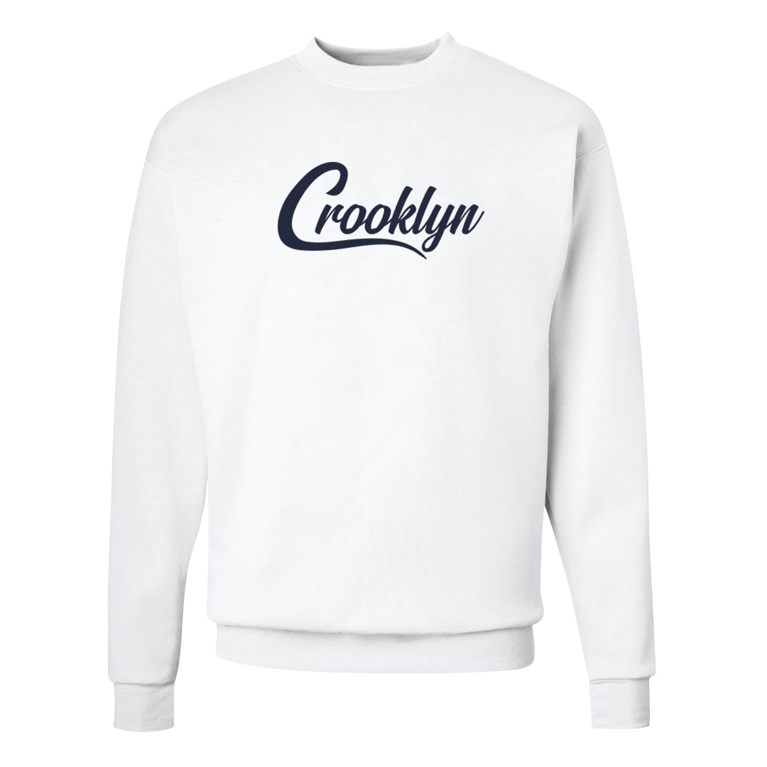 Midnight Navy Ochre Low Dunks Crewneck Sweatshirt | Crooklyn, White
