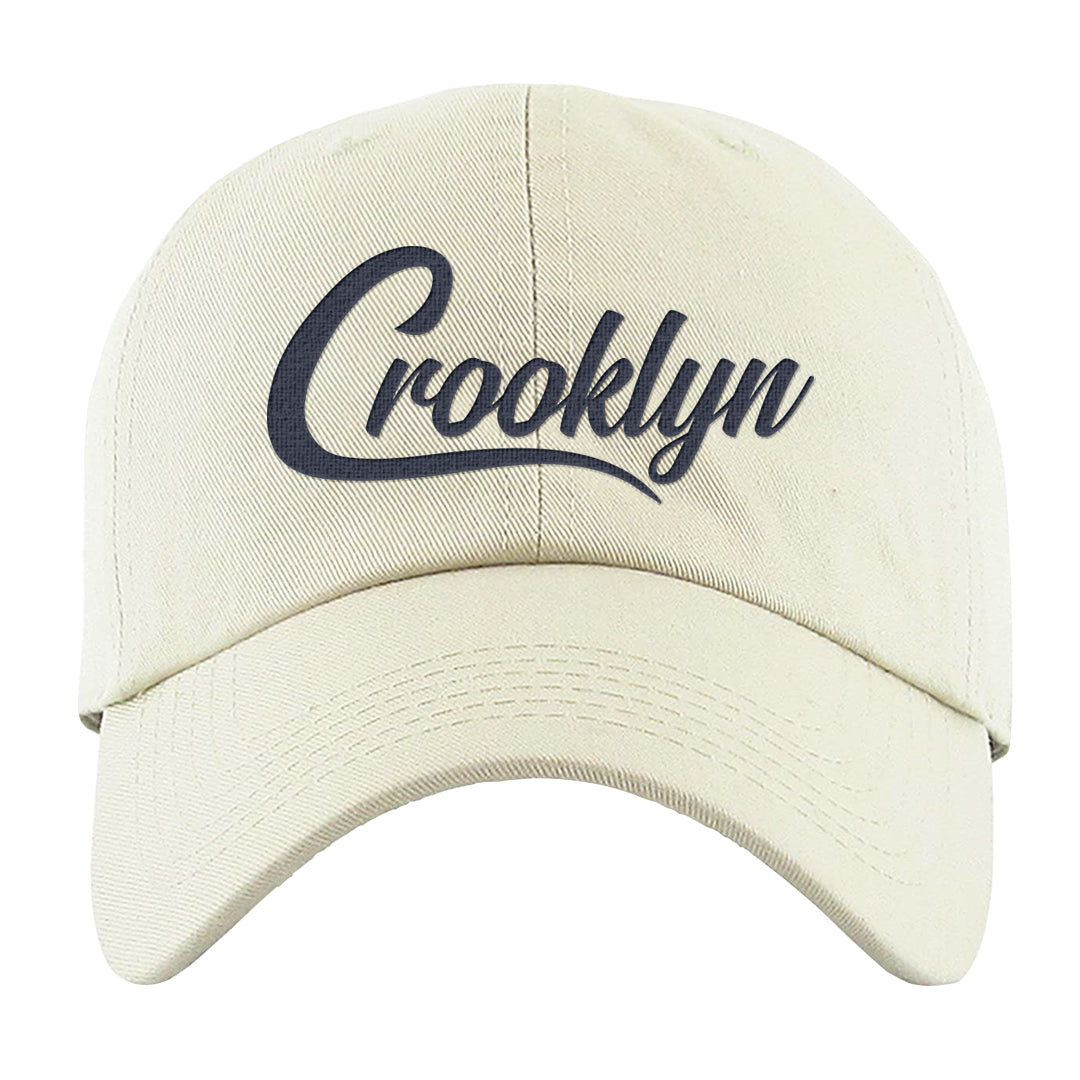 Midnight Navy Ochre Low Dunks Dad Hat | Crooklyn, White