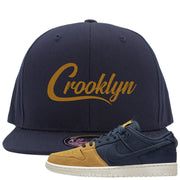 Midnight Navy Ochre Low Dunks Snapback Hat | Crooklyn, Navy