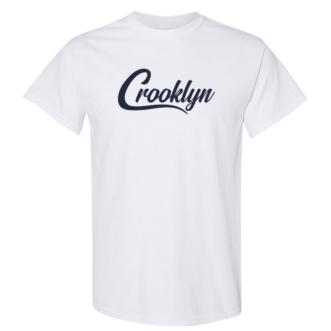 Midnight Navy Ochre Low Dunks T Shirt | Crooklyn, White