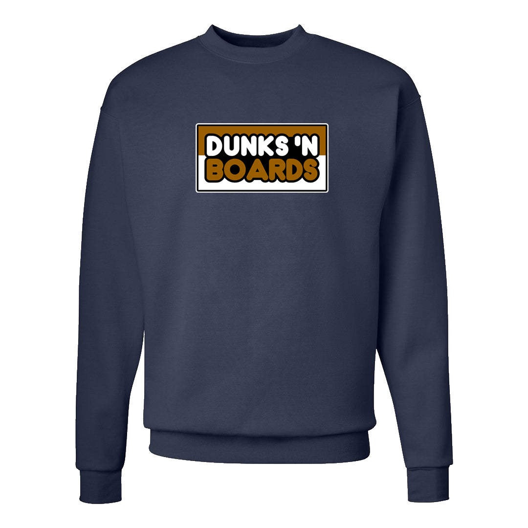 Midnight Navy Ochre Low Dunks Crewneck Sweatshirt | Dunks N Boards, Navy