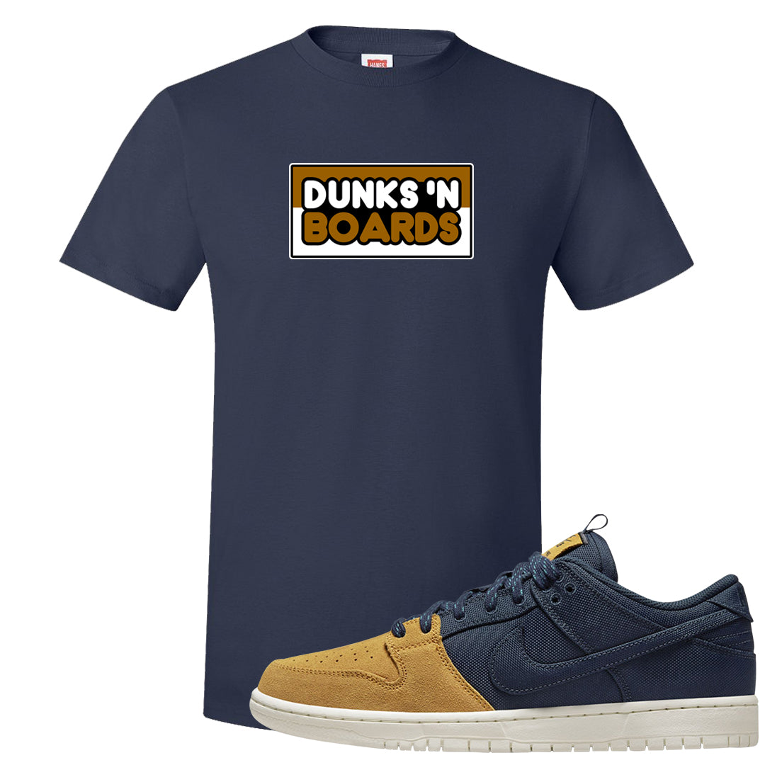 Midnight Navy Ochre Low Dunks T Shirt | Dunks N Boards, Navy