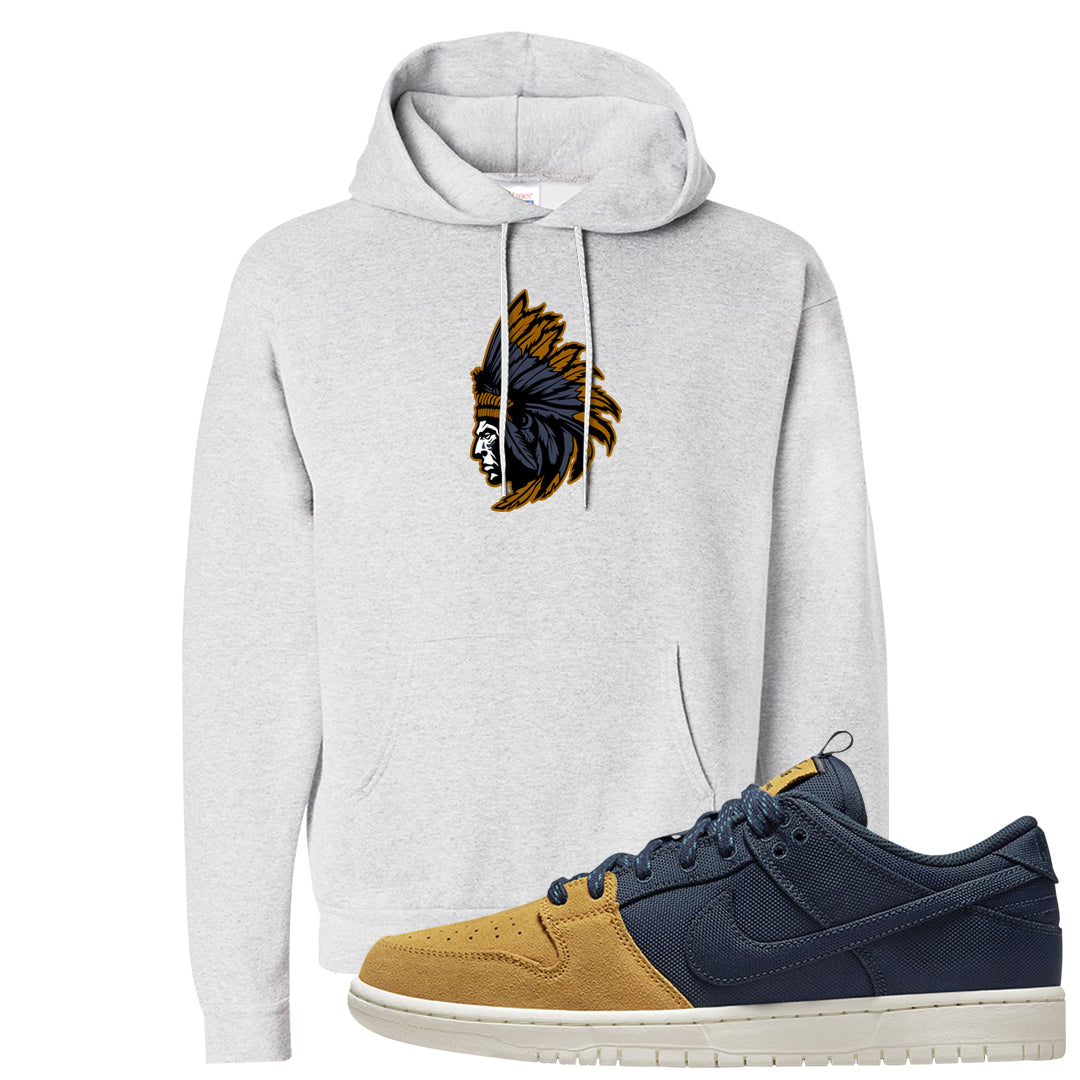 Midnight Navy Ochre Low Dunks Hoodie | Indian Chief, Ash
