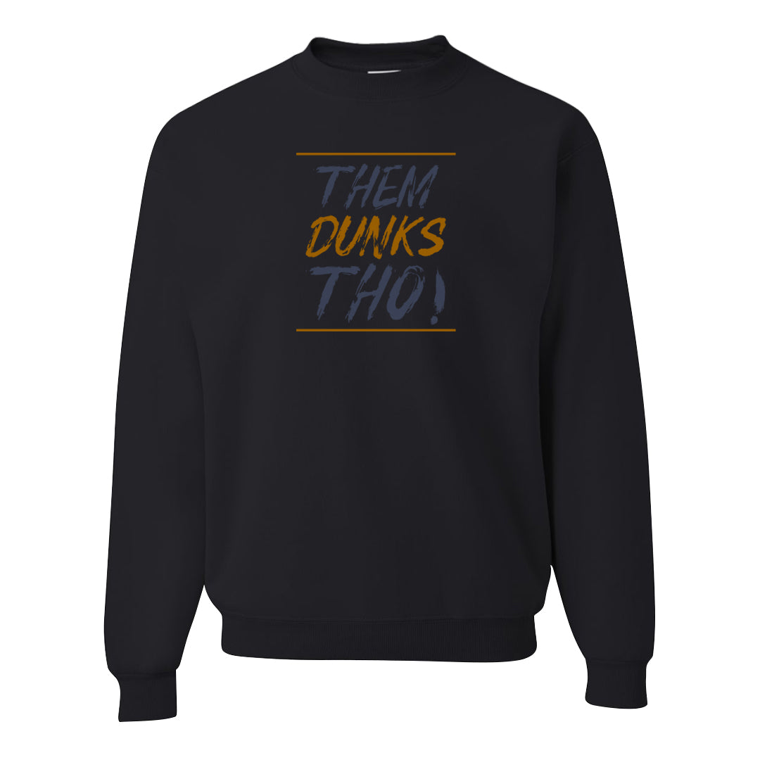 Midnight Navy Ochre Low Dunks Crewneck Sweatshirt | Them Dunks Tho, Black