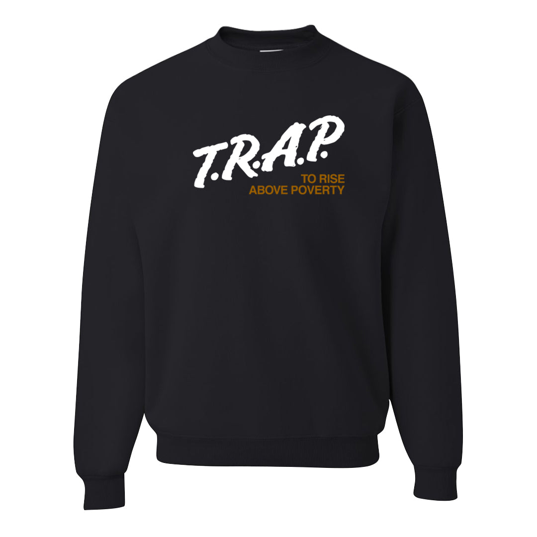 Midnight Navy Ochre Low Dunks Crewneck Sweatshirt | Trap To Rise Above Poverty, Black