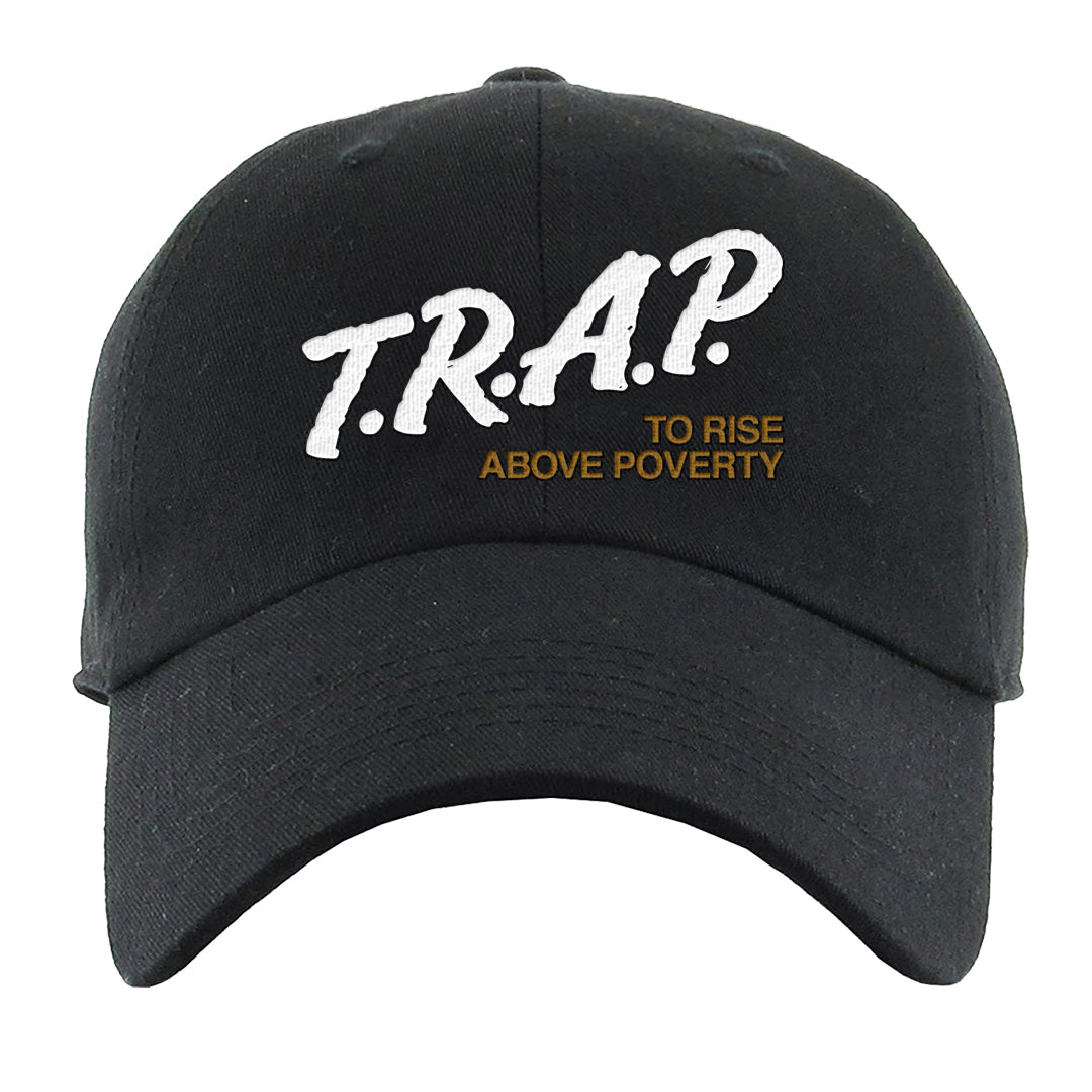 Midnight Navy Ochre Low Dunks Dad Hat | Trap To Rise Above Poverty, Black