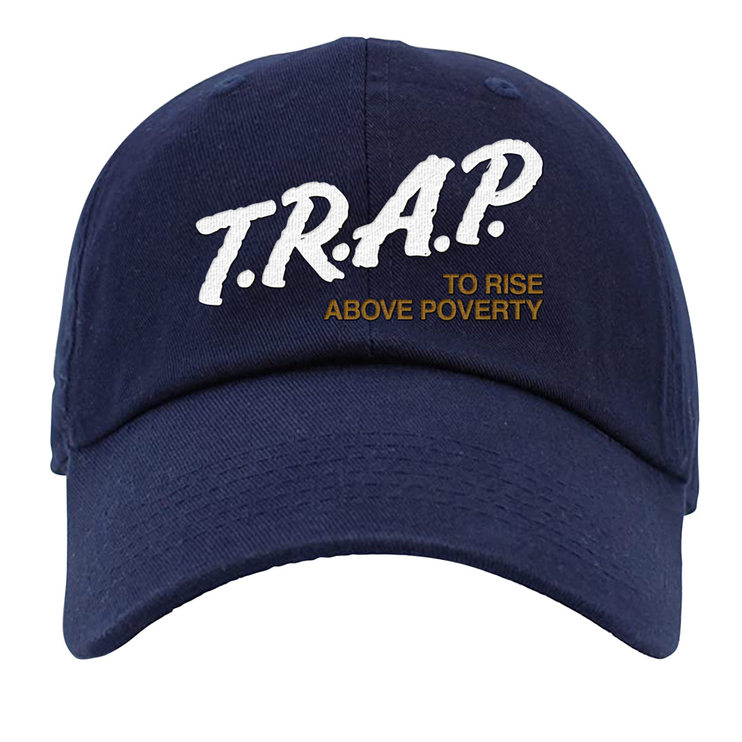 Midnight Navy Ochre Low Dunks Dad Hat | Trap To Rise Above Poverty, Navy