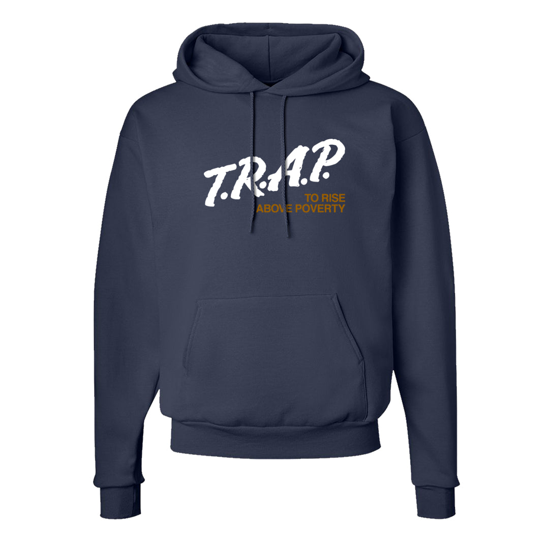 Midnight Navy Ochre Low Dunks Hoodie | Trap To Rise Above Poverty, Navy