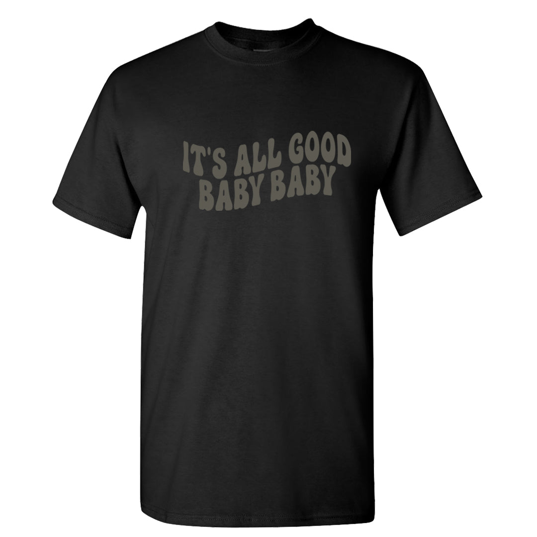 Muted Olive Grey Low Dunks T Shirt | All Good Baby, Black