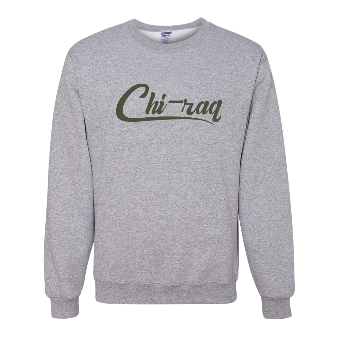 Muted Olive Grey Low Dunks Crewneck Sweatshirt | Chiraq, Ash