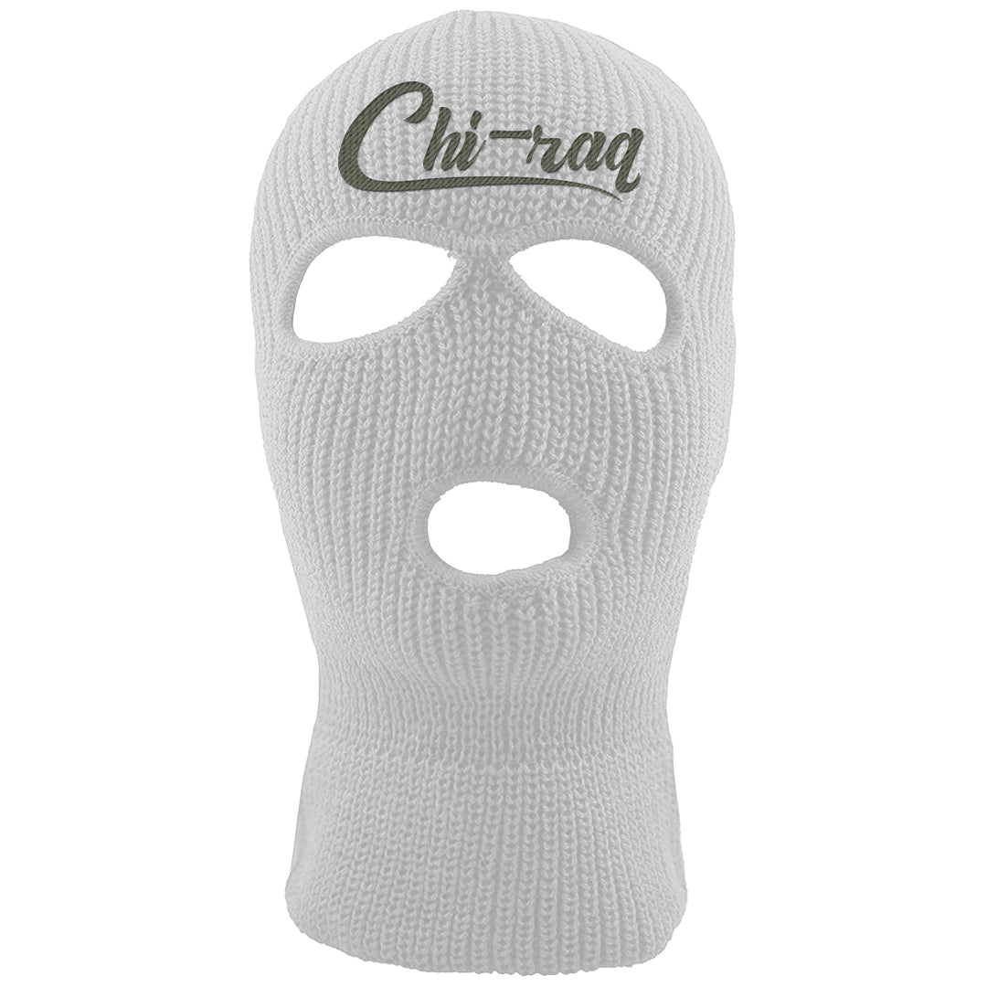 Muted Olive Grey Low Dunks Ski Mask | Chiraq, White