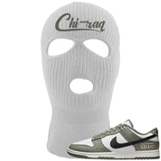 Muted Olive Grey Low Dunks Ski Mask | Chiraq, White