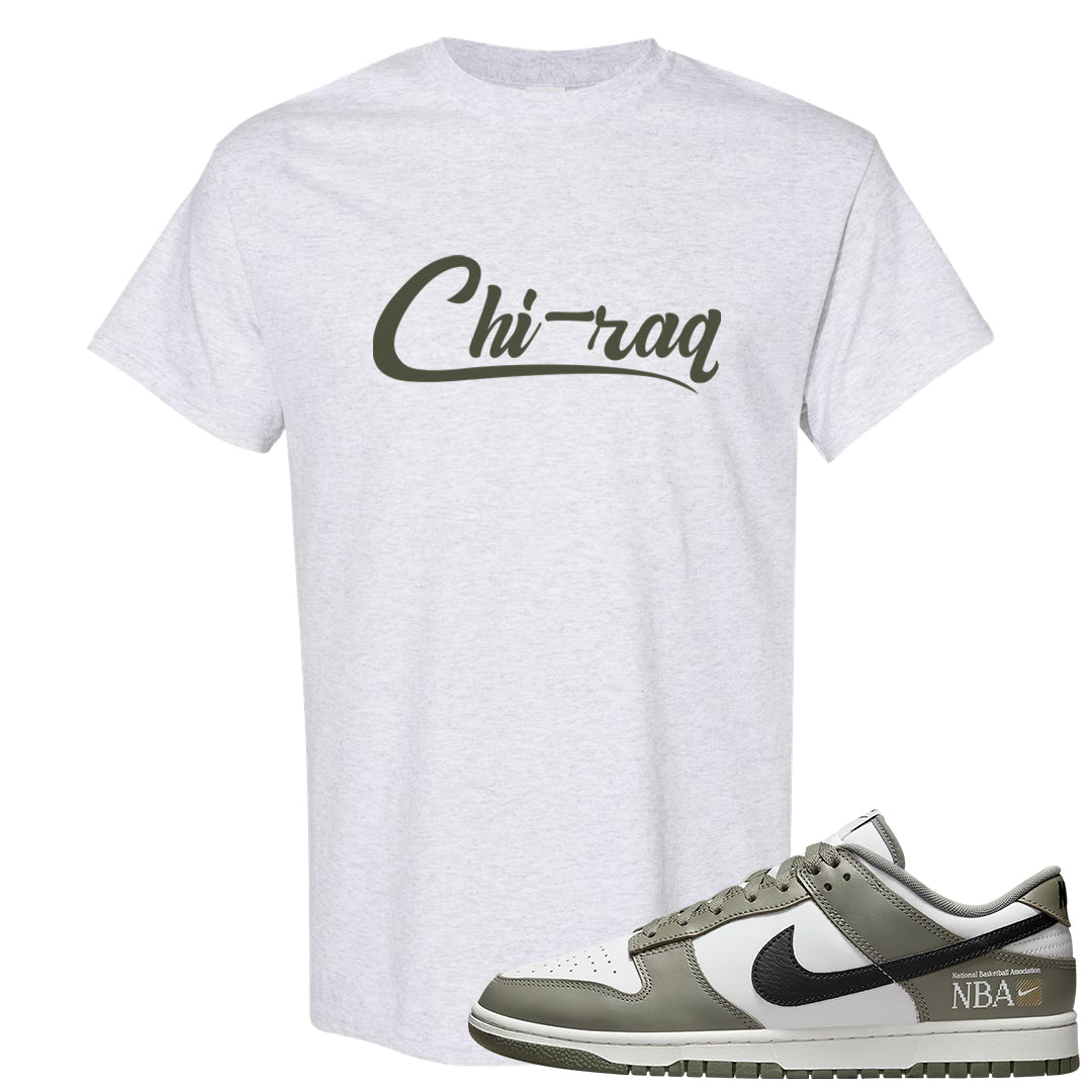 Muted Olive Grey Low Dunks T Shirt | Chiraq, Ash