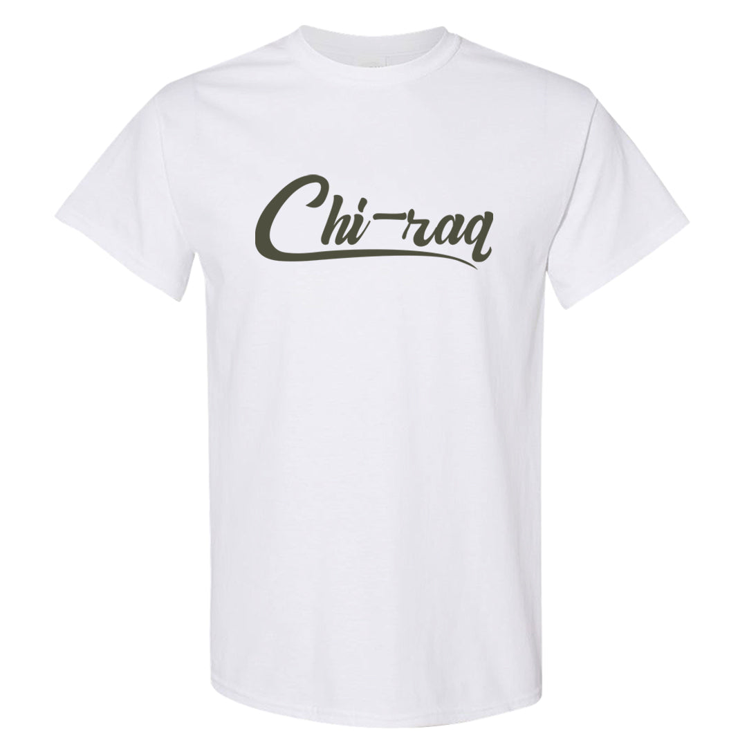 Muted Olive Grey Low Dunks T Shirt | Chiraq, White