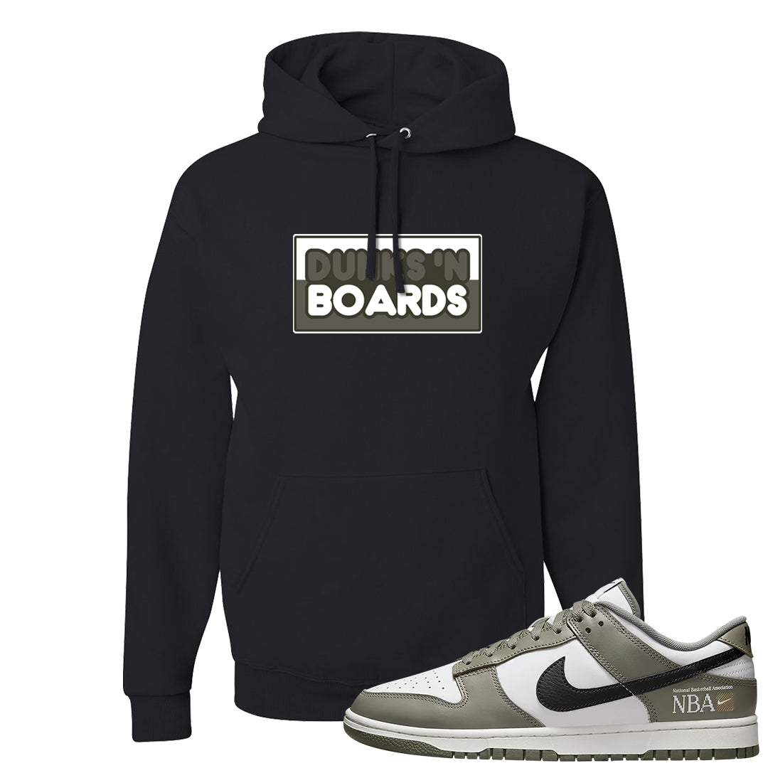Muted Olive Grey Low Dunks Hoodie | Dunks N Boards, Black