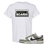 Muted Olive Grey Low Dunks T Shirt | Dunks N Boards, Ash