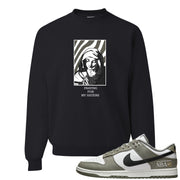 Muted Olive Grey Low Dunks Crewneck Sweatshirt | God Told Me, Black