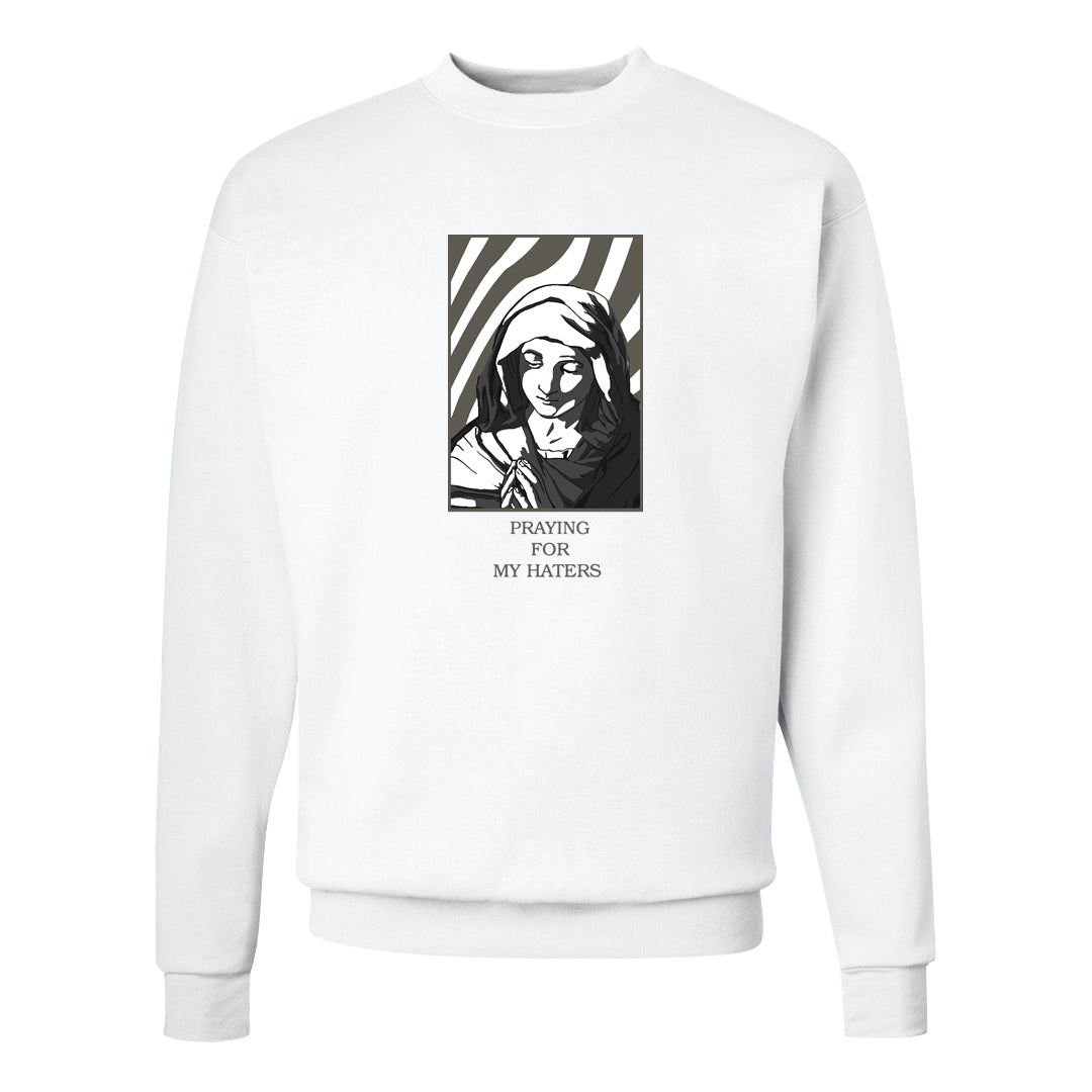Muted Olive Grey Low Dunks Crewneck Sweatshirt | God Told Me, White