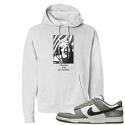 Muted Olive Grey Low Dunks Hoodie | God Told Me, Ash