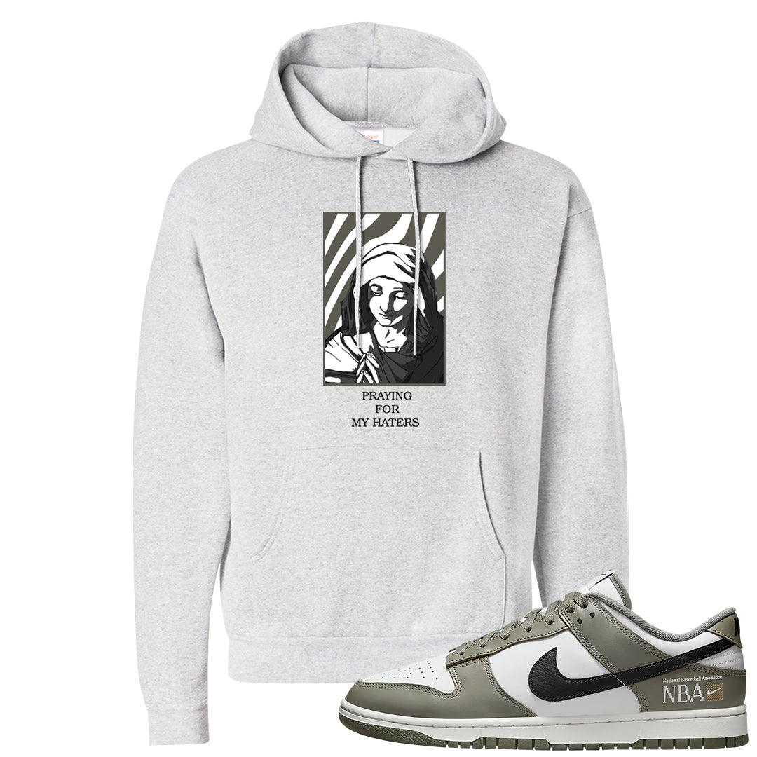 Muted Olive Grey Low Dunks Hoodie | God Told Me, Ash