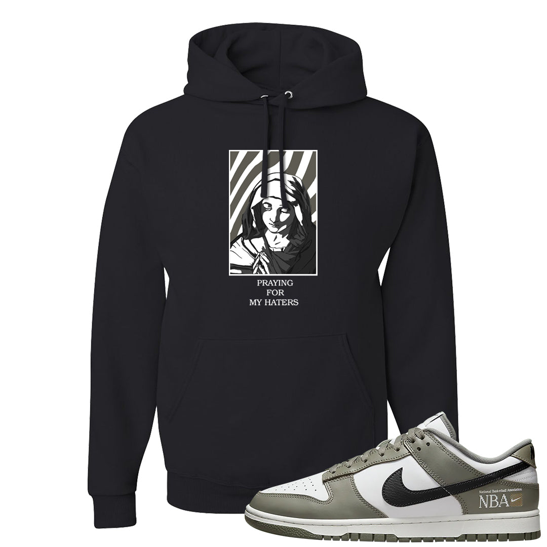 Muted Olive Grey Low Dunks Hoodie | God Told Me, Black