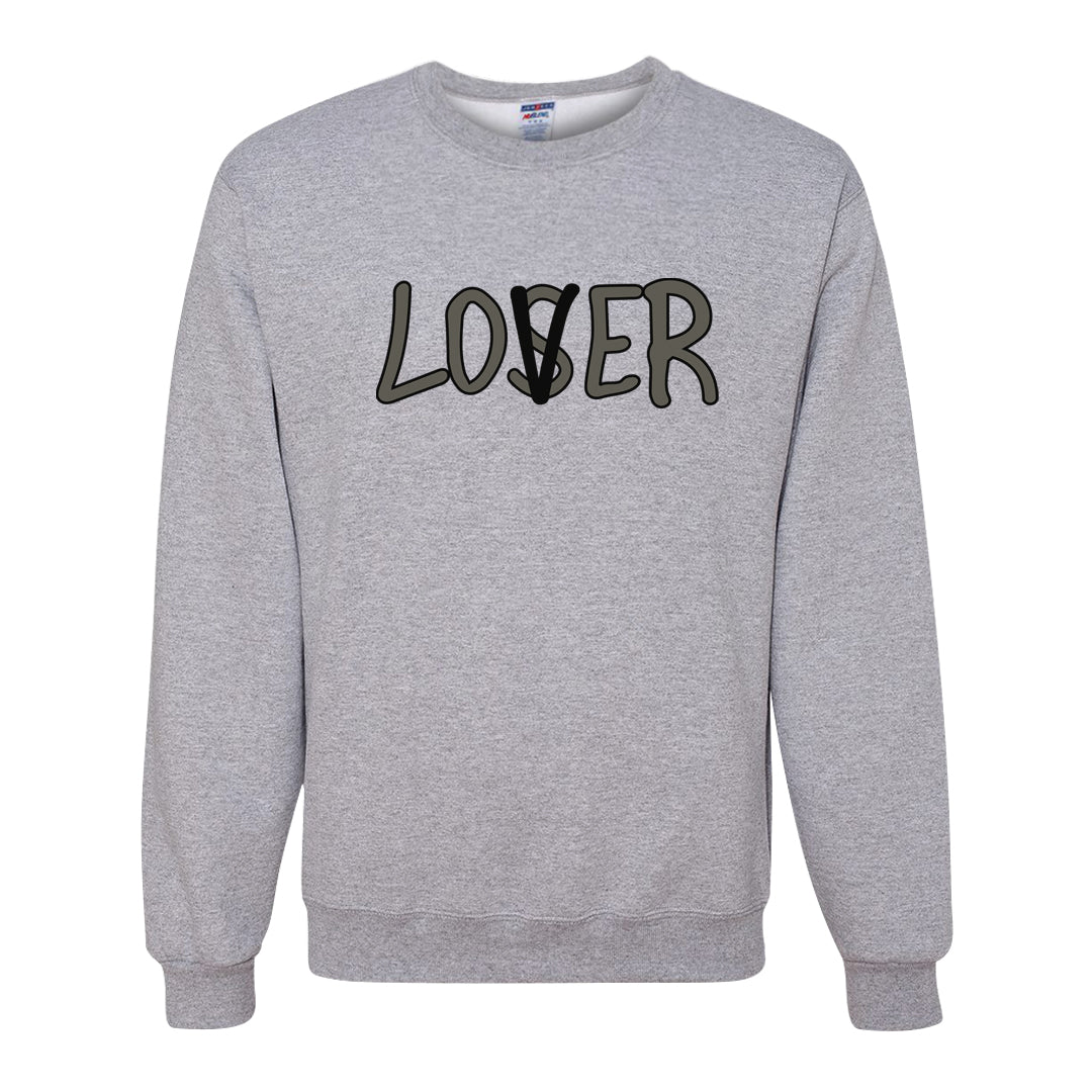Muted Olive Grey Low Dunks Crewneck Sweatshirt | Lover, Ash
