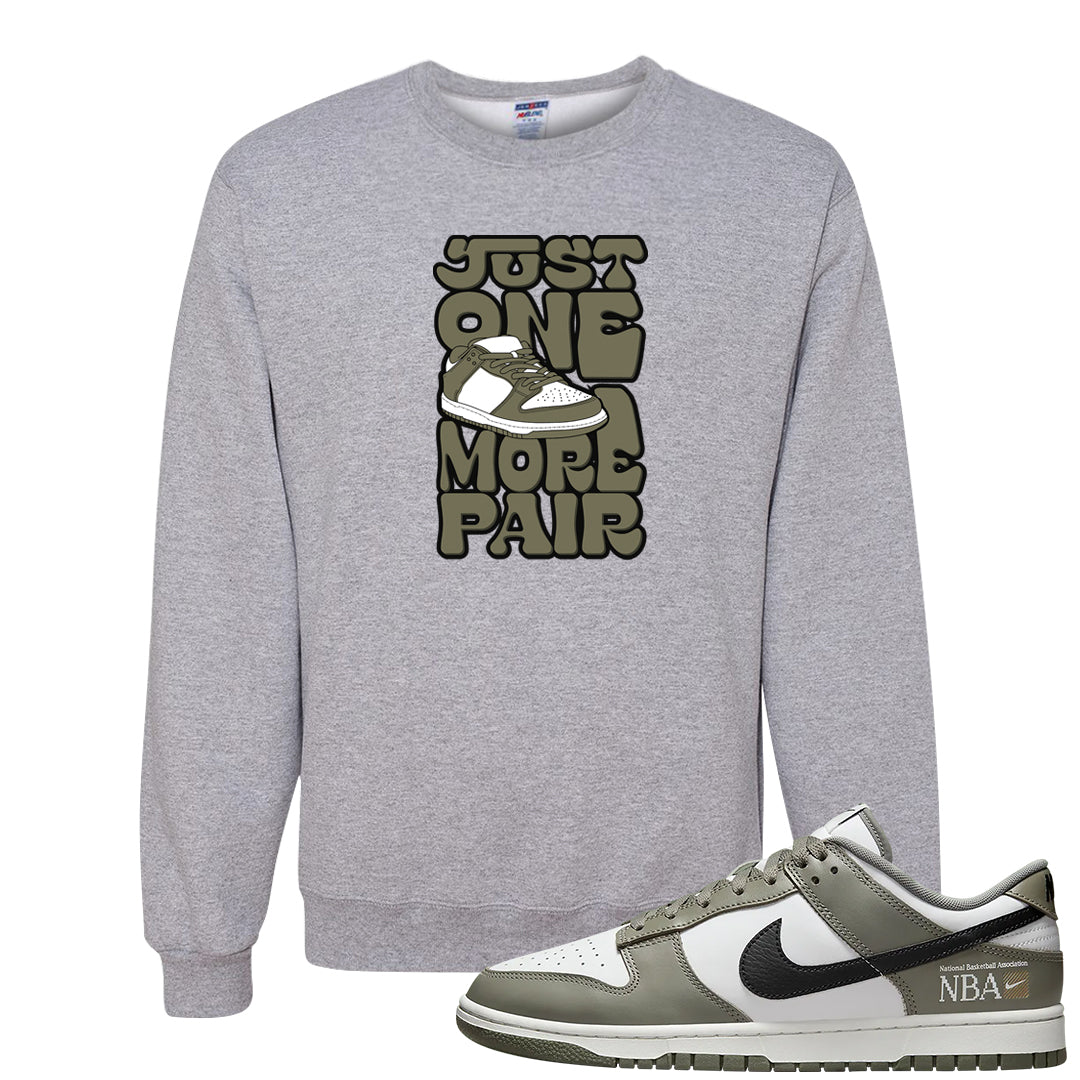 Muted Olive Grey Low Dunks Crewneck Sweatshirt | One More Pair Dunk, Ash