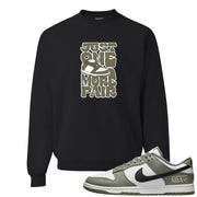 Muted Olive Grey Low Dunks Crewneck Sweatshirt | One More Pair Dunk, Black