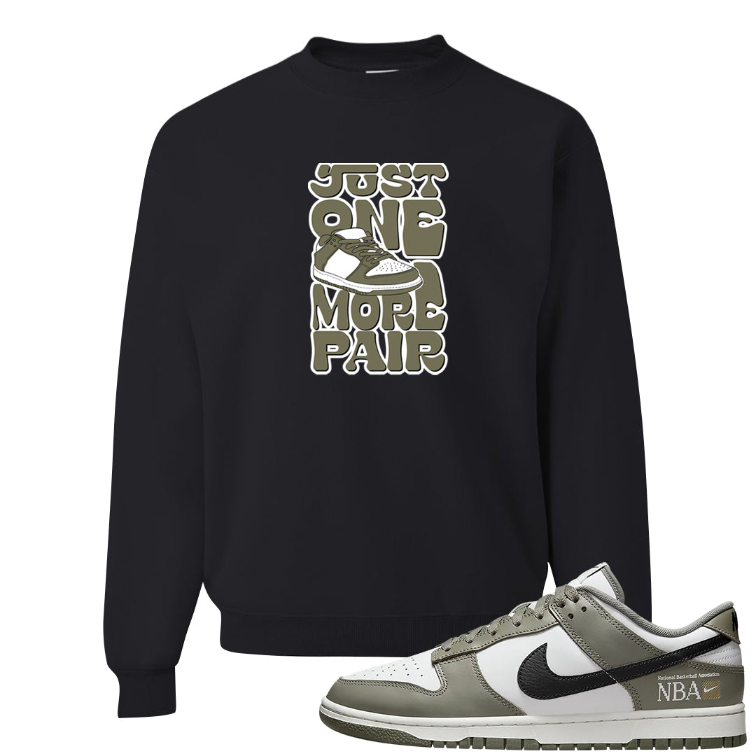 Muted Olive Grey Low Dunks Crewneck Sweatshirt | One More Pair Dunk, Black