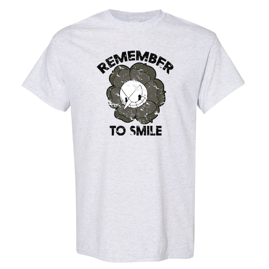 Muted Olive Grey Low Dunks T Shirt | Remember To Smile, Ash