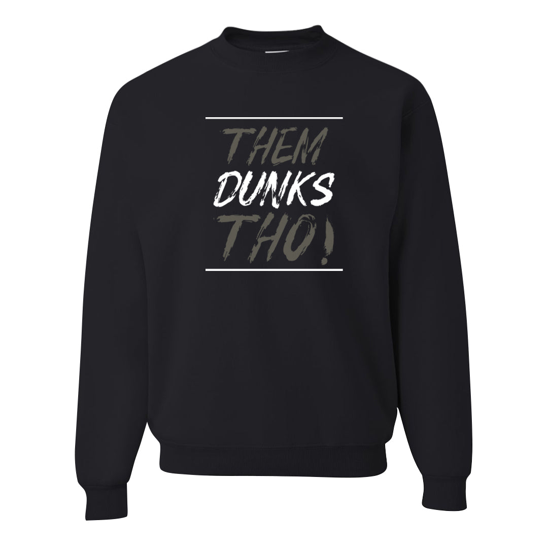 Muted Olive Grey Low Dunks Crewneck Sweatshirt | Them Dunks Tho, Black