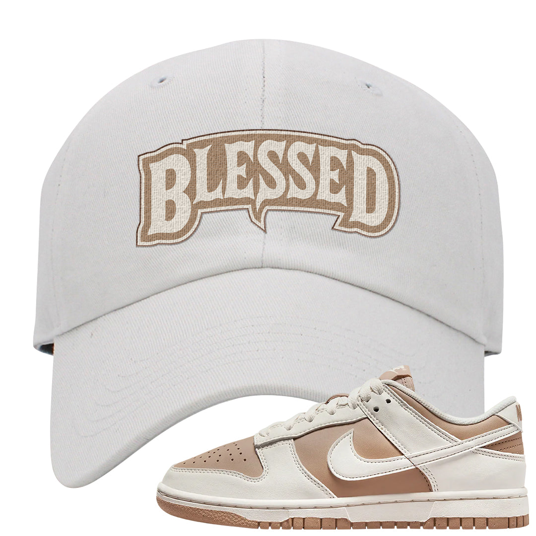 Next Nature Sail Brown Low Dunks Dad Hat | Blessed Arch, White
