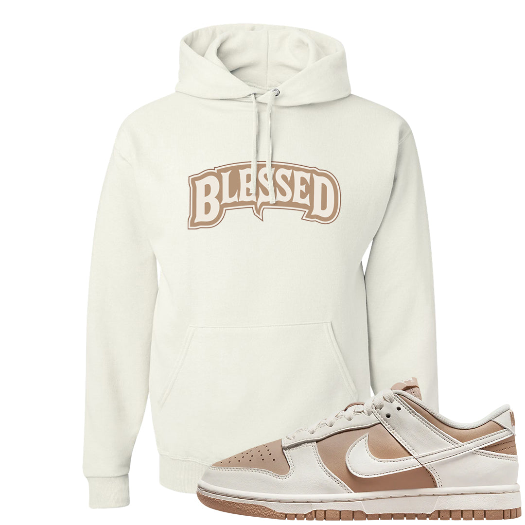 Next Nature Sail Brown Low Dunks Hoodie | Blessed Arch, White