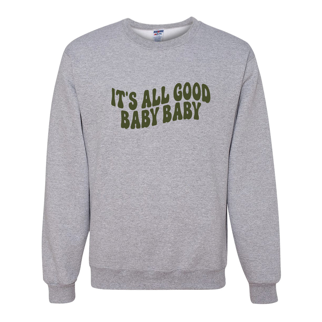 Oil Green Low Dunks Crewneck Sweatshirt | All Good Baby, Ash