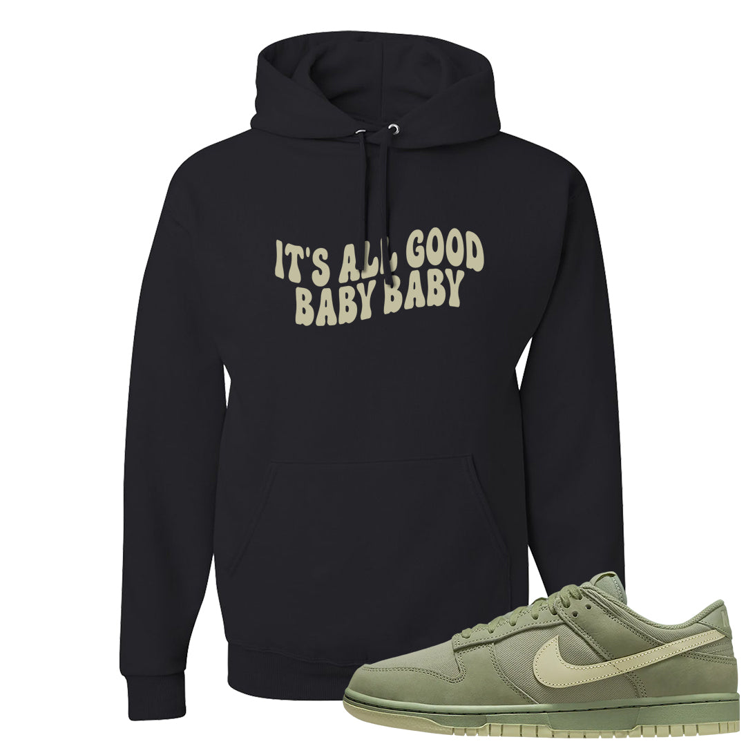 Oil Green Low Dunks Hoodie | All Good Baby, Black