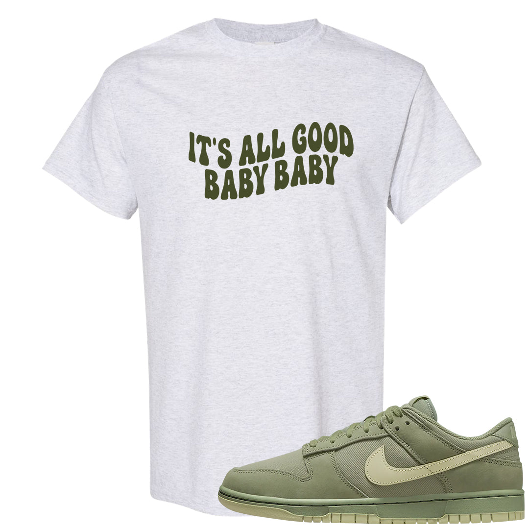 Oil Green Low Dunks T Shirt | All Good Baby, Ash