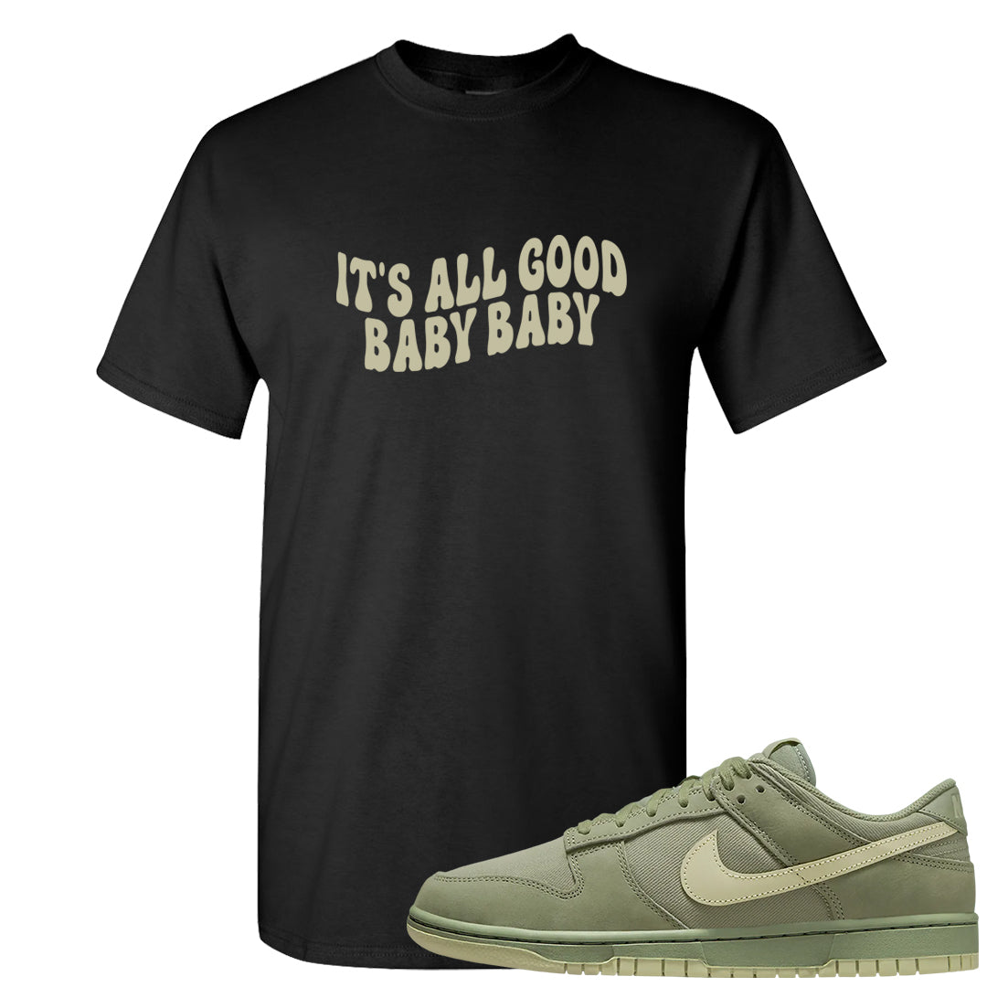 Oil Green Low Dunks T Shirt | All Good Baby, Black