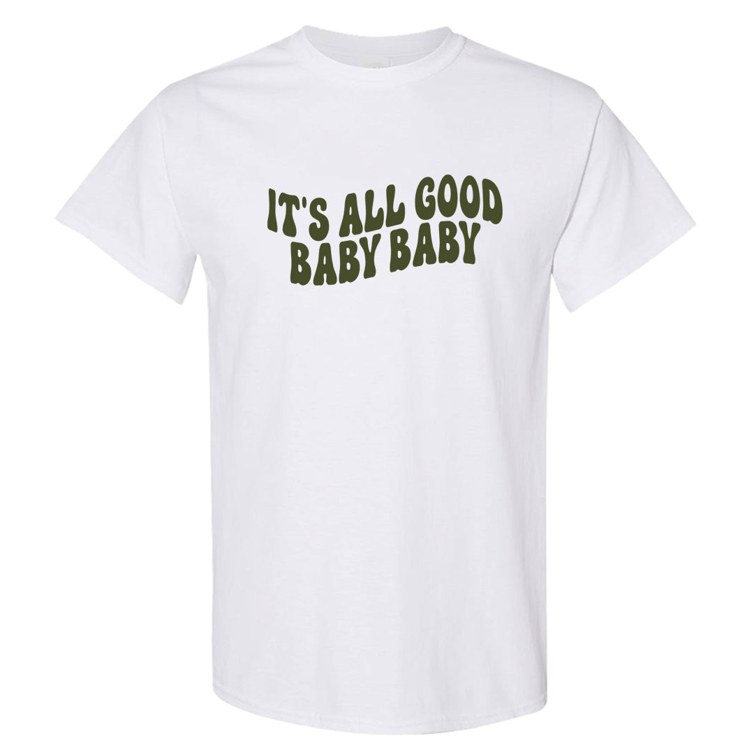 Oil Green Low Dunks T Shirt | All Good Baby, White
