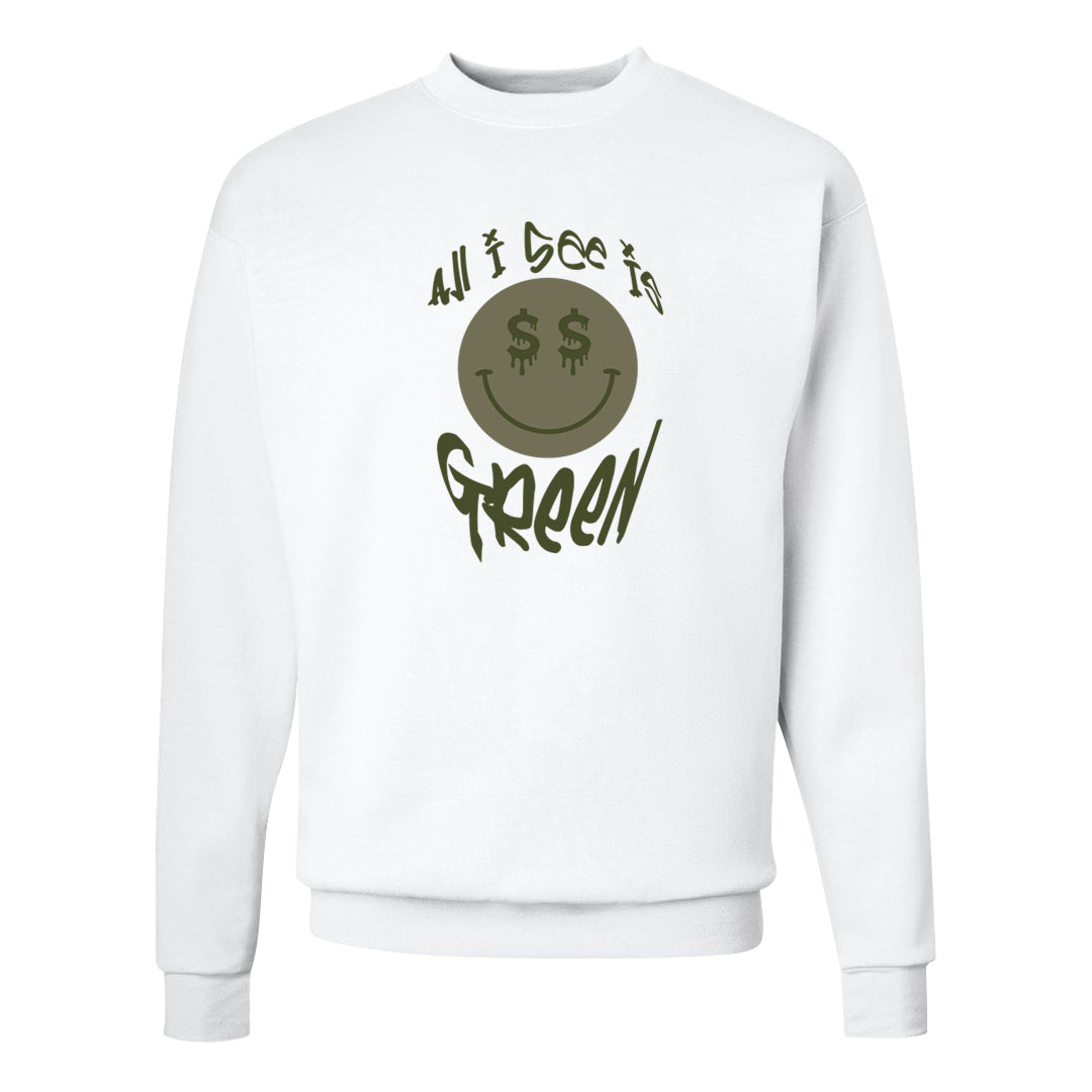 Oil Green Low Dunks Crewneck Sweatshirt | All I See Is Green, White