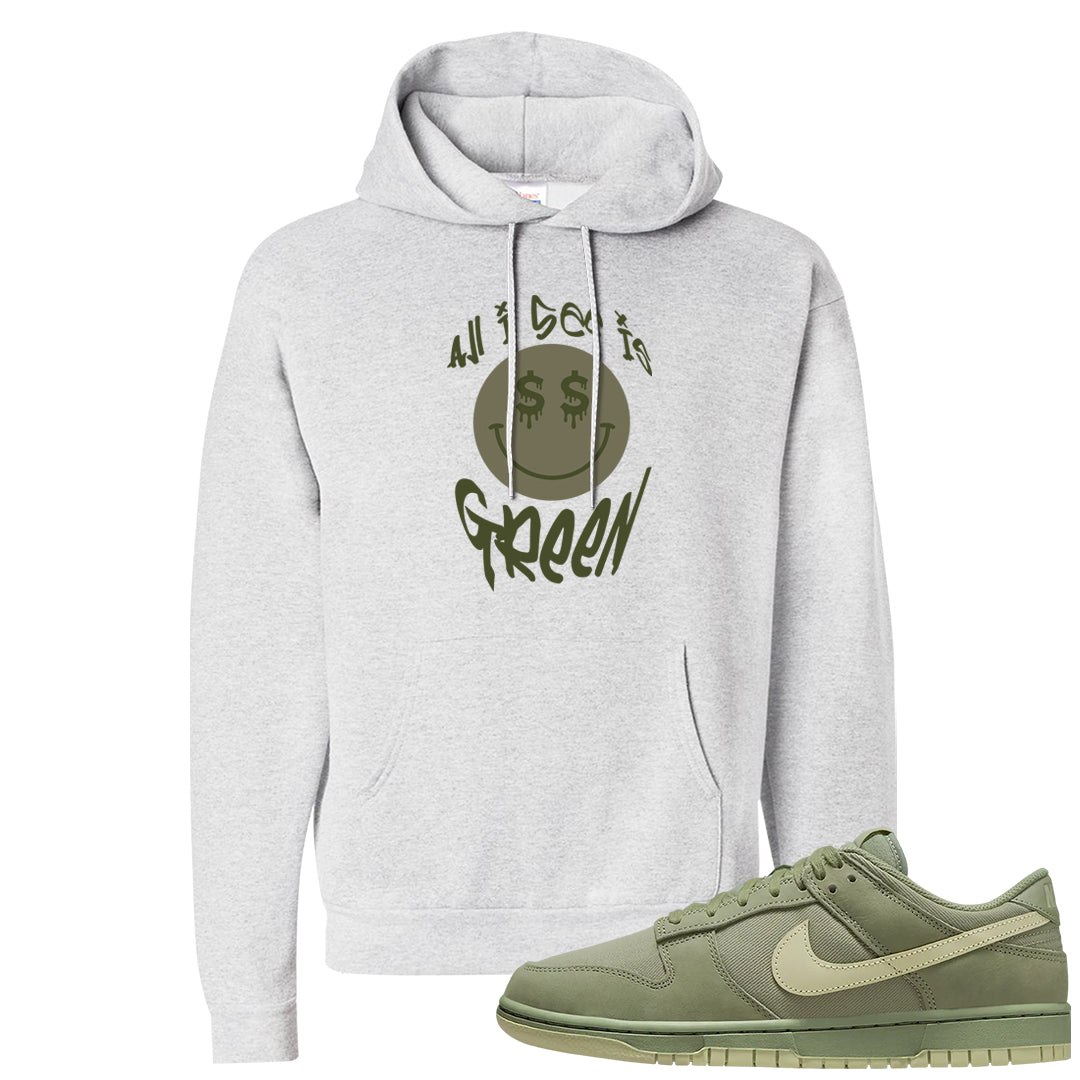 Oil Green Low Dunks Hoodie | All I See Is Green, Ash