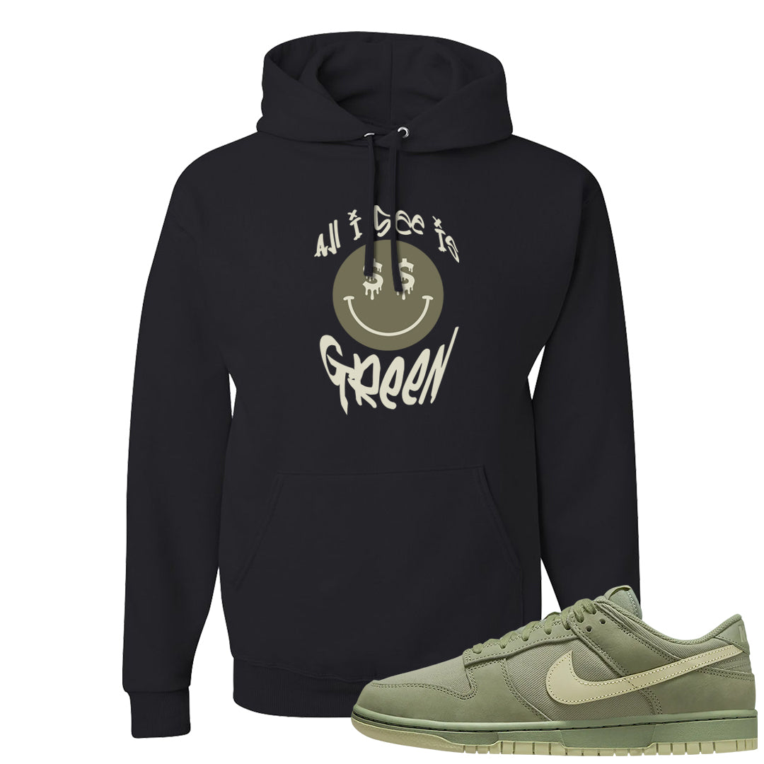 Oil Green Low Dunks Hoodie | All I See Is Green, Black