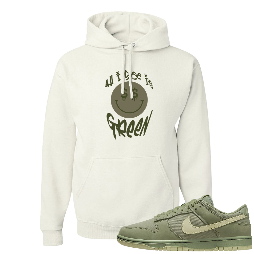 Oil Green Low Dunks Hoodie | All I See Is Green, White