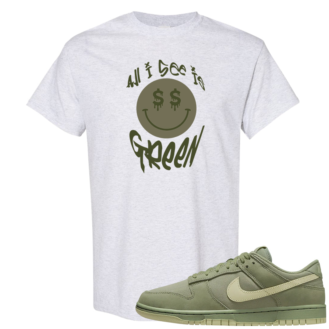 Oil Green Low Dunks T Shirt | All I See Is Green, Ash