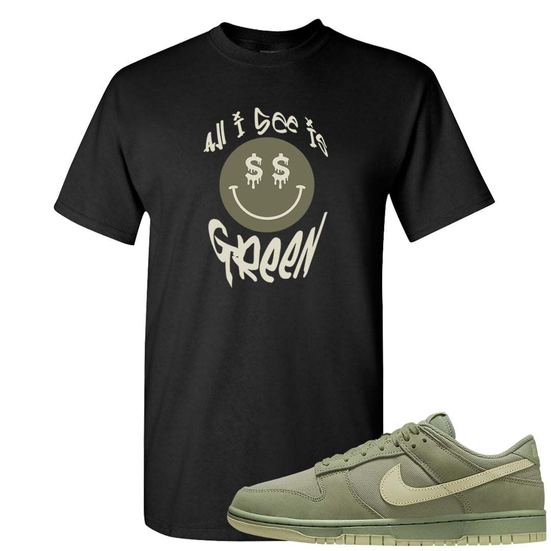 Oil Green Low Dunks T Shirt | All I See Is Green, Black