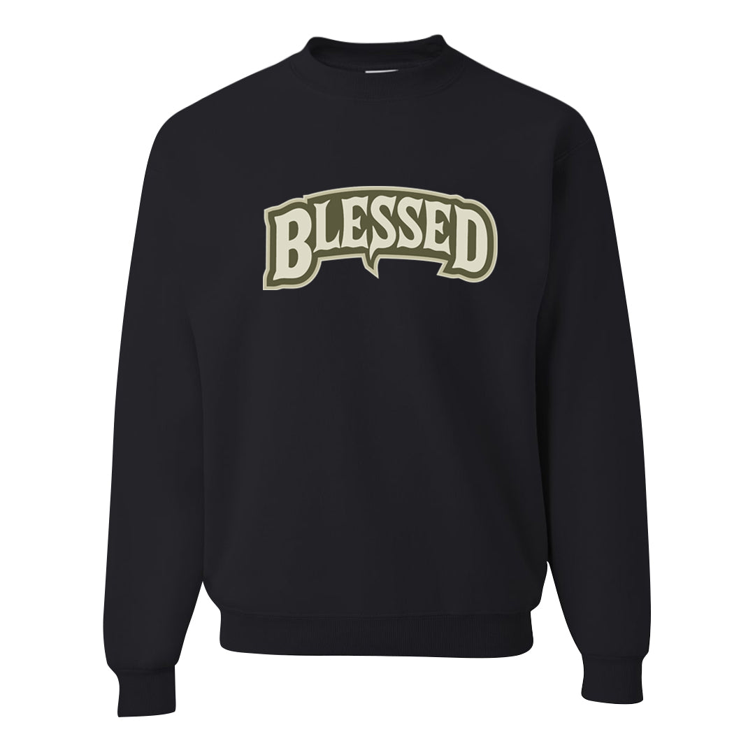 Oil Green Low Dunks Crewneck Sweatshirt | Blessed Arch, Black