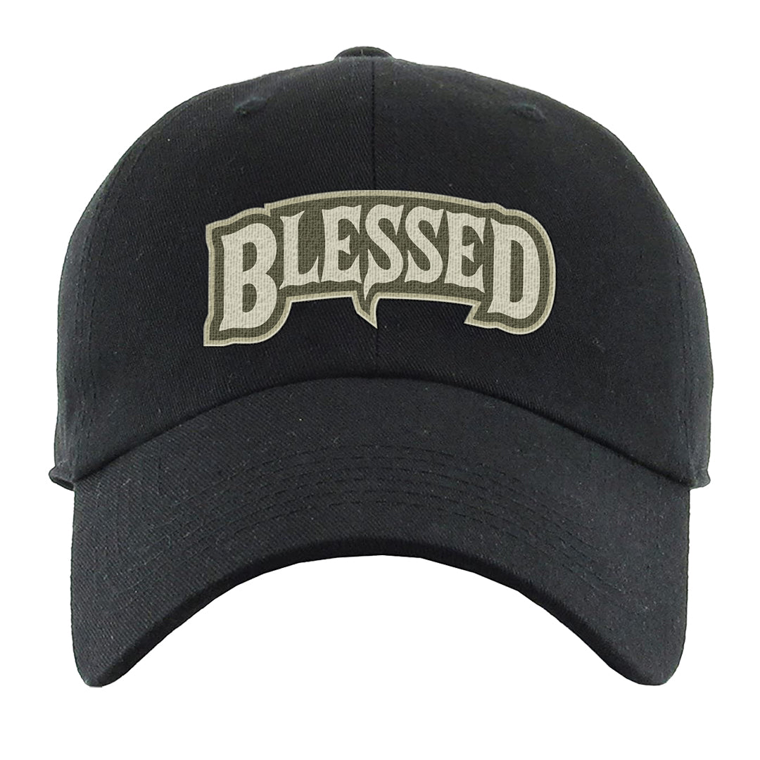 Oil Green Low Dunks Dad Hat | Blessed Arch, Black