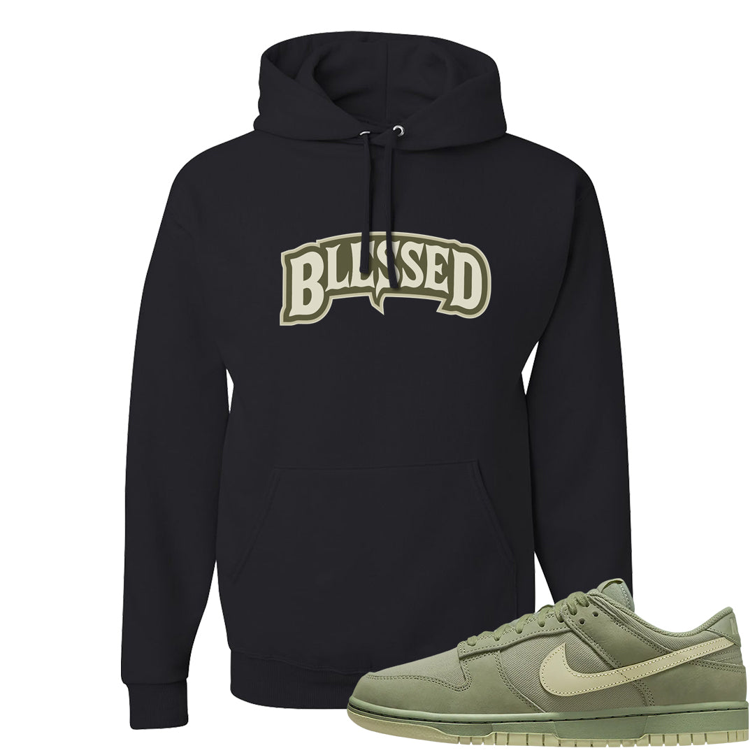 Oil Green Low Dunks Hoodie | Blessed Arch, Black