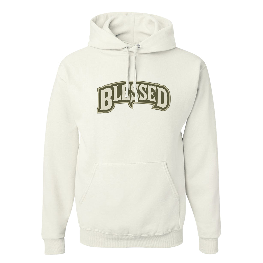 Oil Green Low Dunks Hoodie | Blessed Arch, White